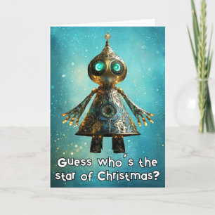 *~* Whimsical Glow Funny Magical Christmas 13 AP97 Letterpress Thank You Card