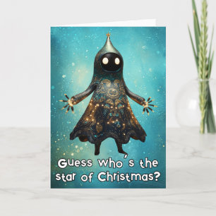 *~* Whimsical Glow Funny Magical Christmas 15 AP97 Letterpress Thank You Card