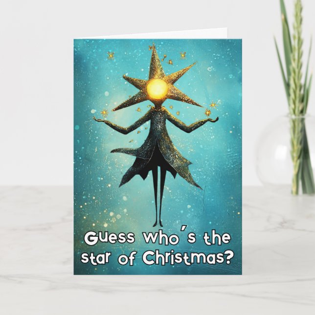 *~* Whimsical Glow Funny Magical Christmas 24 AP97 Thank You Card (Front)