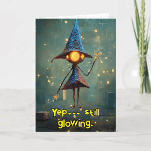 *~* Whimsical Glow Funny Magical Christmas AP97 Letterpress Thank You Card