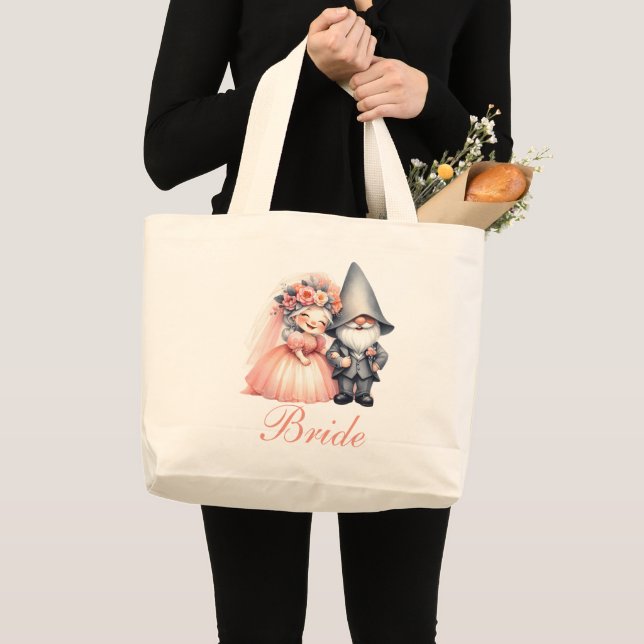 Whimsical Gnome Bride Wedding Tote Bag Gift (Front (Product))