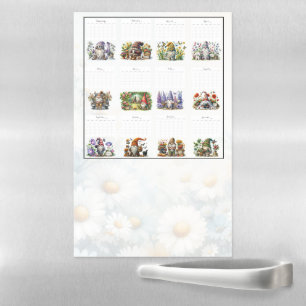 Whimsical Gnome Calendar Magnetic Dry Erase Sheet