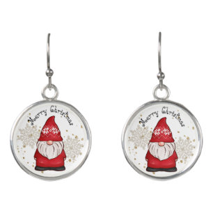 Whimsical Gnome Christmas Earrings