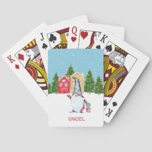 Whimsical Gnome Christmas Poker Cards