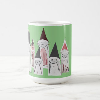 Whimsical Gnome Family Green 15oz Coffee Mug