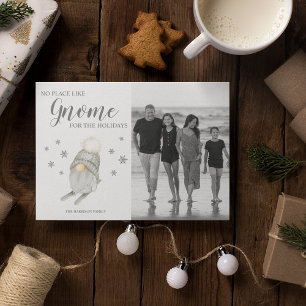 Whimsical Gnome For Christmas Photo Holiday Card