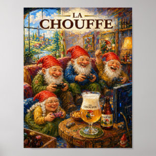 Whimsical Gnome Game Night Tavern Poster