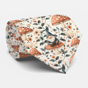 Whimsical Gnome & Mushroom Enchanting Woodland Neck Tie