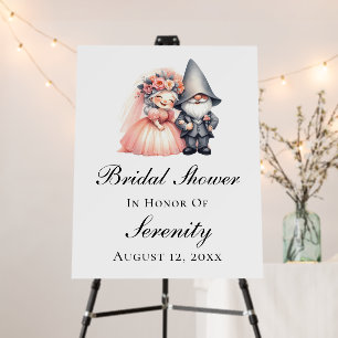 Whimsical Gnome Orange Rustic  Bridal Shower Sign