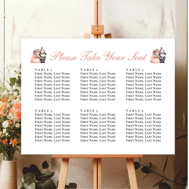 Whimsical Gnome Rustic Fairytale Wedding Seating  Foam Board (Creator Uploaded)