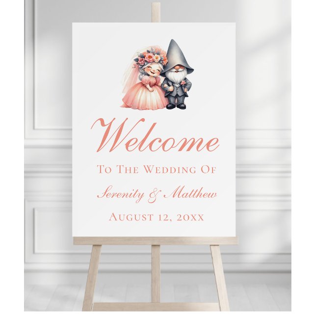 Whimsical Gnome Summer Garden Wedding Welcome Sign (Creator Uploaded)