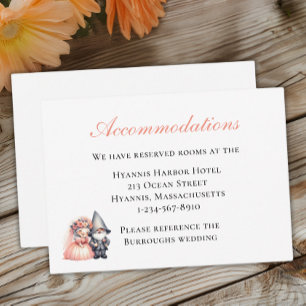 Whimsical Gnome Wedding Accommodation Woodland Enclosure Card