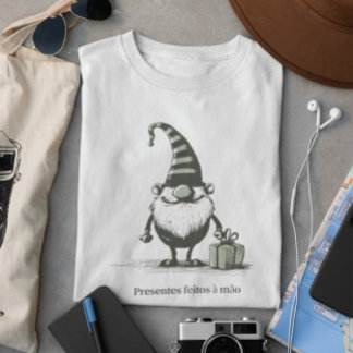 Whimsical Gnome with Gift – Women's T-Shirt