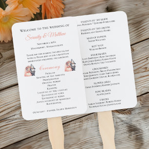 Whimsical Gnome Woodland Forest Wedding Program Hand Fan