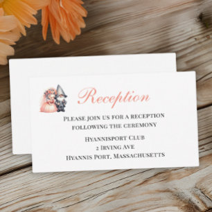 Whimsical Gnome Woodland Orange Wedding Reception Enclosure Card