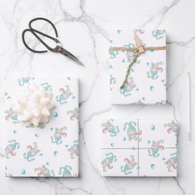 Whimsical Gnomes Easter Wrapping Paper Sheets (Front)