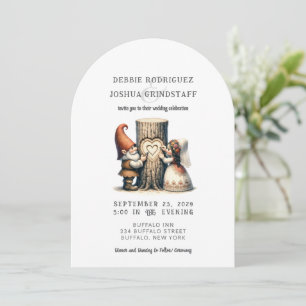 Whimsical Gnomes Fun Wedding Invitation 