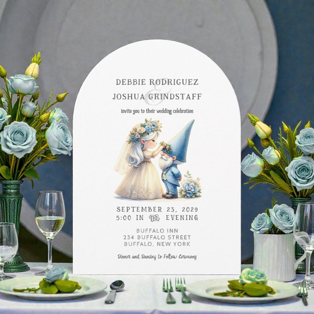 Whimsical Gnomes Fun Wedding Invitation  (Creator Uploaded)