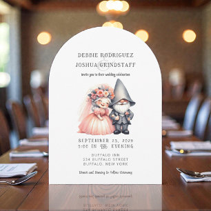 Whimsical Gnomes Fun Wedding Invitation 