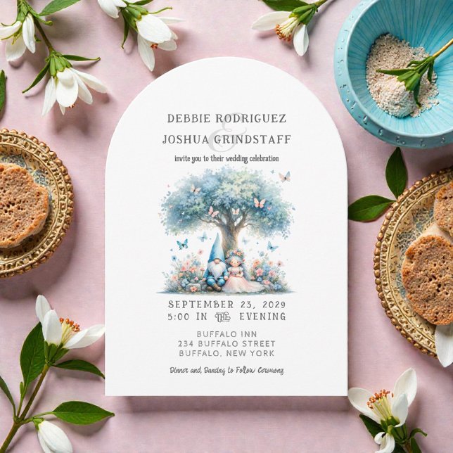 Whimsical Gnomes Fun Wedding Invitation  (Creator Uploaded)