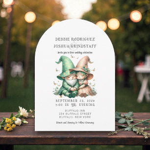 Whimsical Gnomes Fun Wedding Invitation 