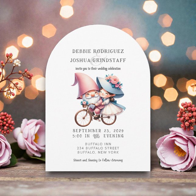 Whimsical Gnomes Fun Wedding Invitation  (Creator Uploaded)