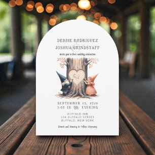 Whimsical Gnomes Fun Wedding Invitation 