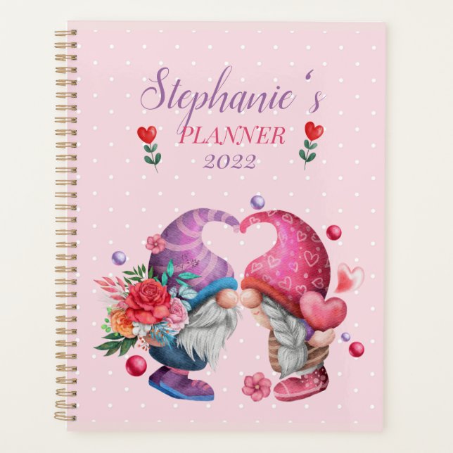 Whimsical Gnomes in Love Personalized  Planner (Front)