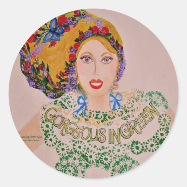 Whimsical Goddess Classic Round Sticker (Front)