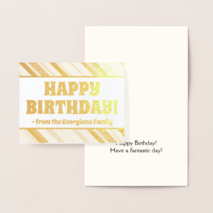 Whimsical Gold Foil "HAPPY BIRTHDAY!" Card