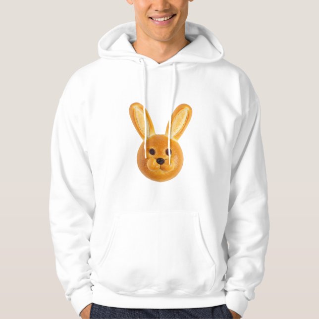 Whimsical Golden Rabbit Food Art Hoodie (Front)