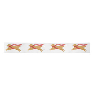 Whimsical Golden Retriever Christmas  Satin Ribbon