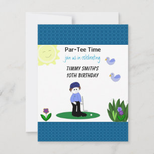 Whimsical Golfing Birthday Party Invitation