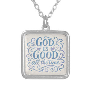 Whimsical Good is Good Typography Silver Plated Necklace