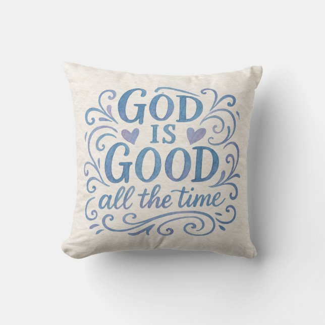 Whimsical Good is Good Typography Throw Pillow (Front)