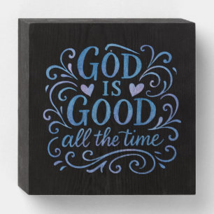 Whimsical Good is Good Typography Wooden Box Sign