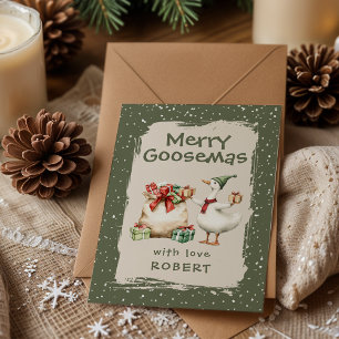 Whimsical Goose Classroom Christmas Holiday Card