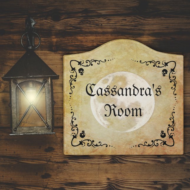 Whimsical Goth Full Moon Halloween Door Sign (Creator Uploaded)