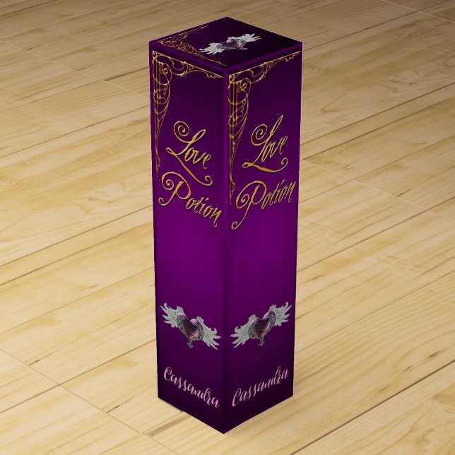 Whimsical Goth Love Potion  Wine Box (Front)