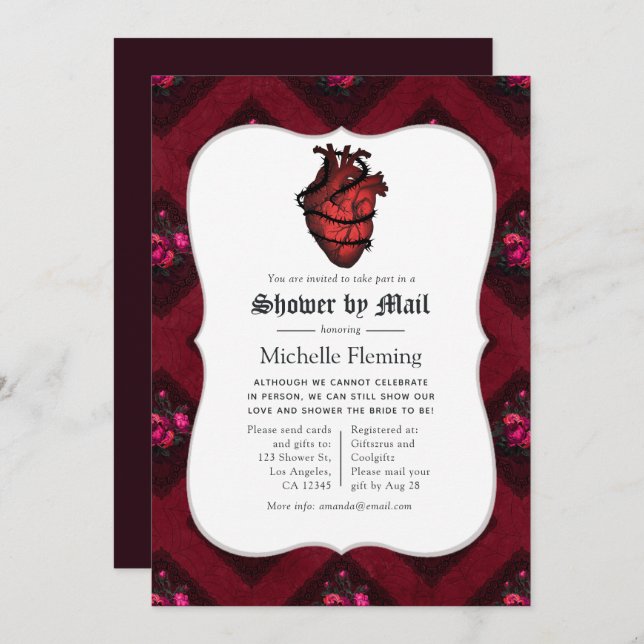 Whimsical Gothic Bridal Shower by Mail Invitation (Front/Back)