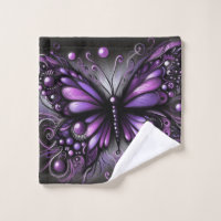 Whimsical Gothic Butterfly Purple Black Colorful