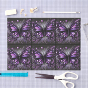 Whimsical Gothic Butterfly Purple Decoupage Tissue Paper