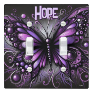 Whimsical Gothic Butterfly Purple Personalized Light Switch Cover