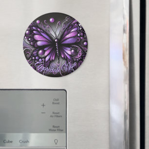 Whimsical Gothic Butterfly Purple Personalized Magnet