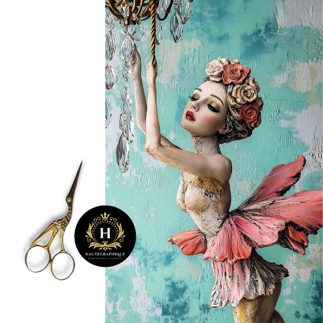 Whimsical Gothic Gargoyle Fairy Decoupage  Tissue Paper (Creator Uploaded)