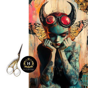 Whimsical Gothic Paris Gargoyle Decoupage Tissue Paper