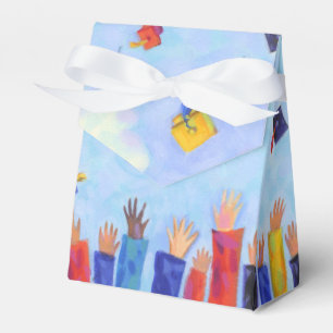 Whimsical Graduation Cap Toss Thank You Favor Boxes