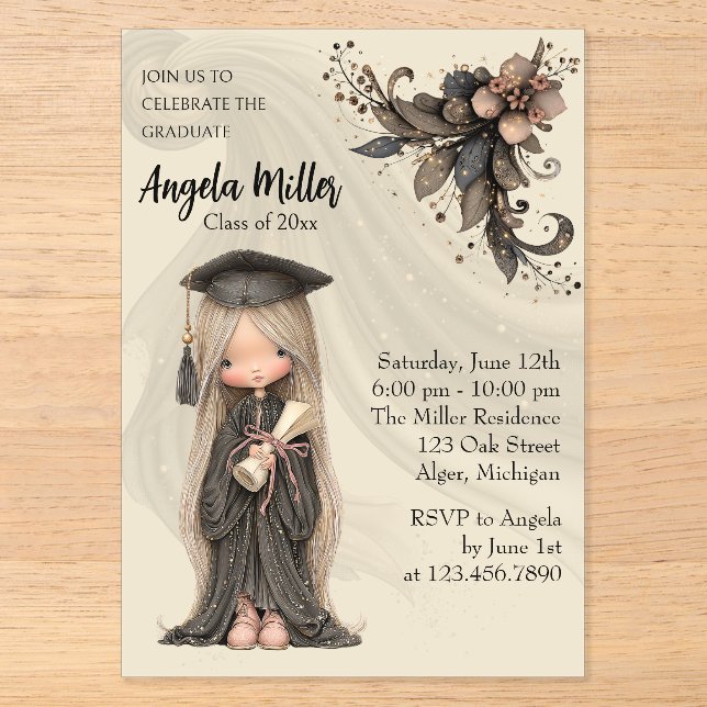 Whimsical Graduation Invitation  (Front)