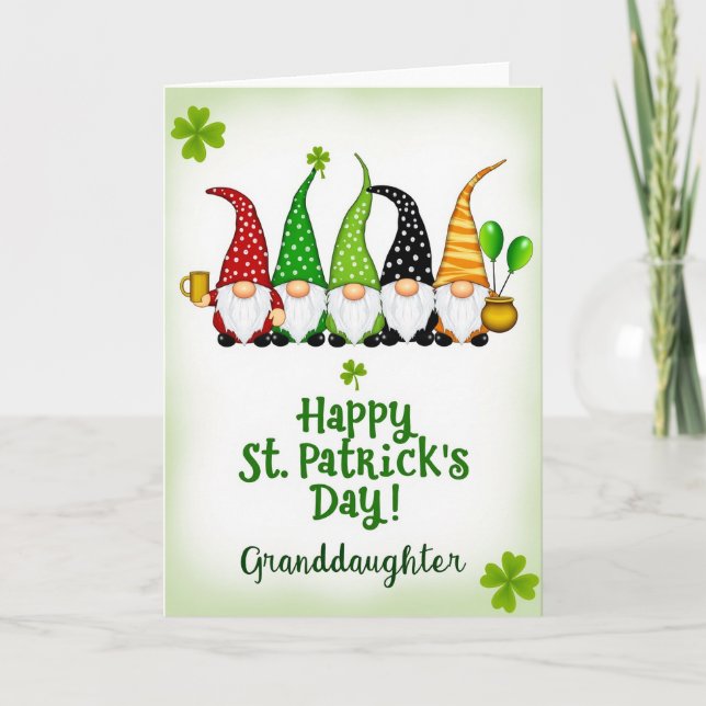 Whimsical Granddaughter St Patricks Card (Front)