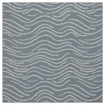 Whimsical Gray and White Wavy Striped Scribbles Fabric